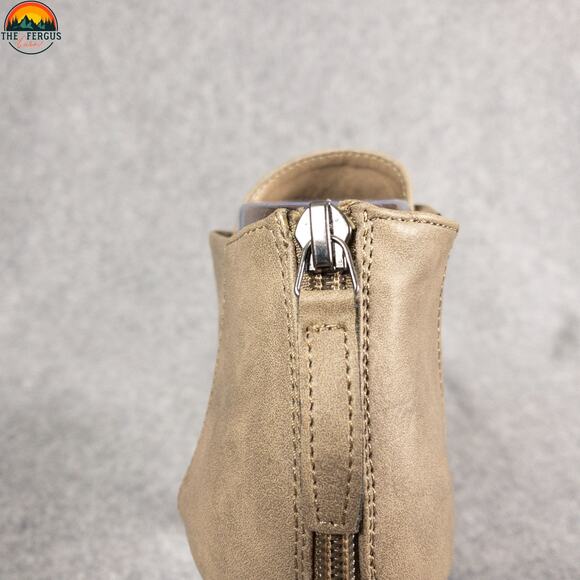 Journee Collection Seena Ankle Booties Tan Wedge Heels Back Zip Women's Size 8.5 - Picture 9 of 11